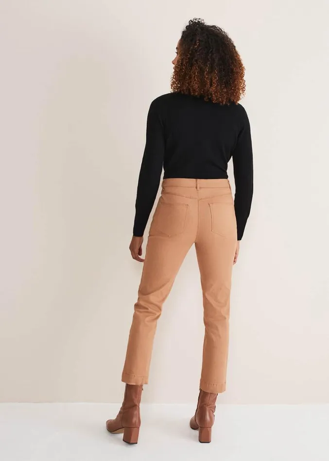 Ocha Straight Leg Jeans Dark Camel Women Phase Eight Trousers
