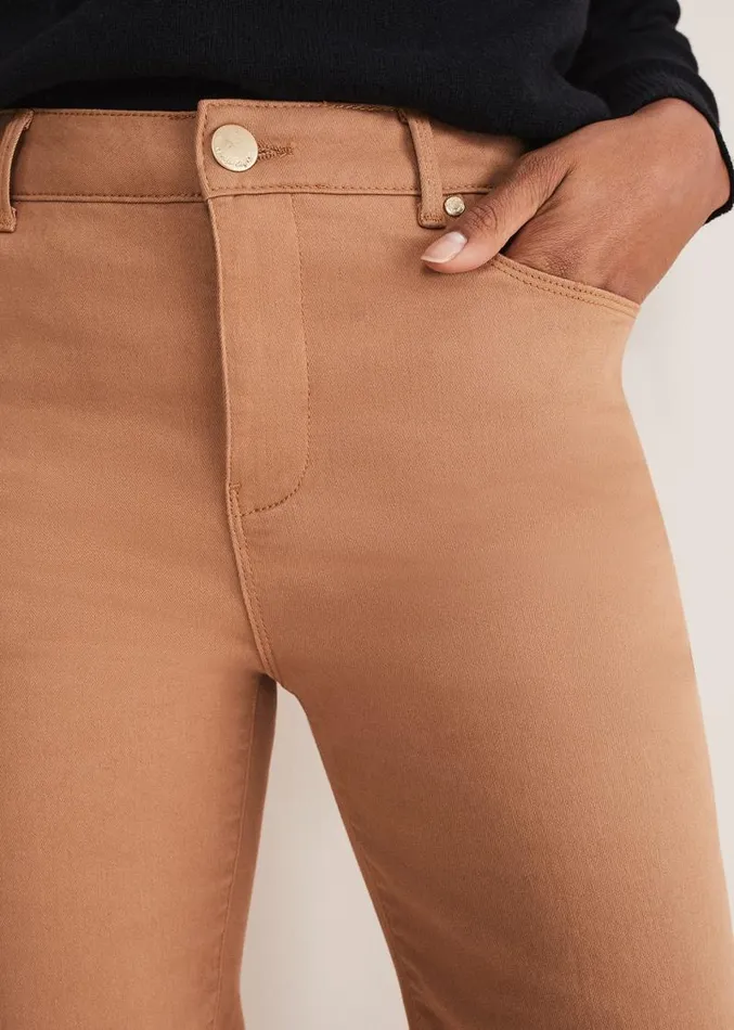 Ocha Straight Leg Jeans Dark Camel Women Phase Eight Trousers