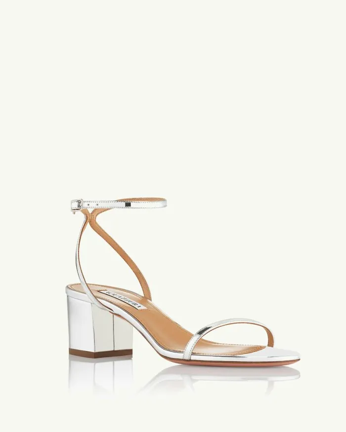 Olie Sandal 50 Silver Women Aquazzura Sandals