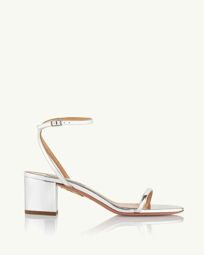 Olie Sandal 50 Silver Women Aquazzura Sandals Olie Sandal 50 Silver Women Aquazzura Sandals