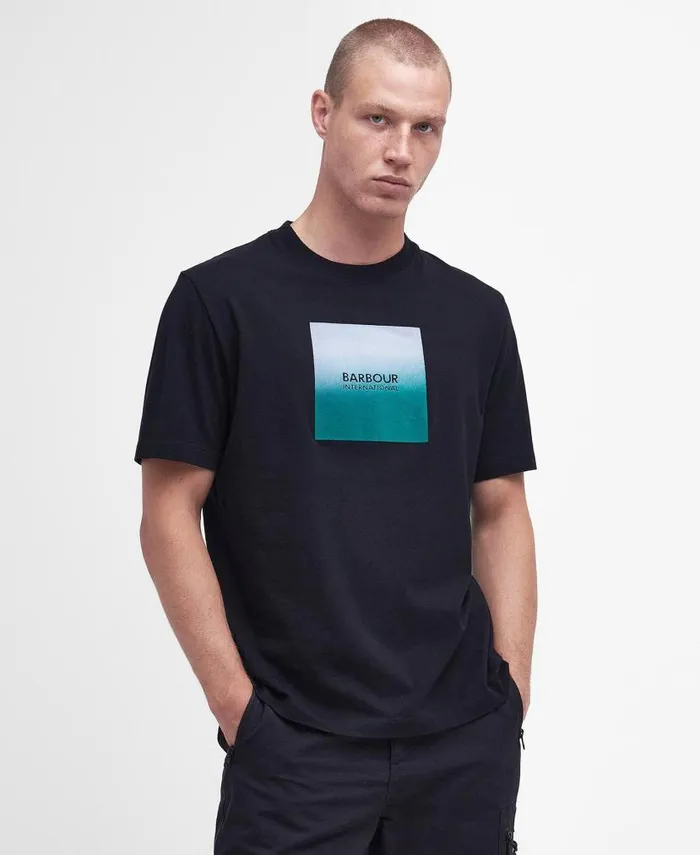 Ombre TShirt Classic Black Men Barbour TShirts