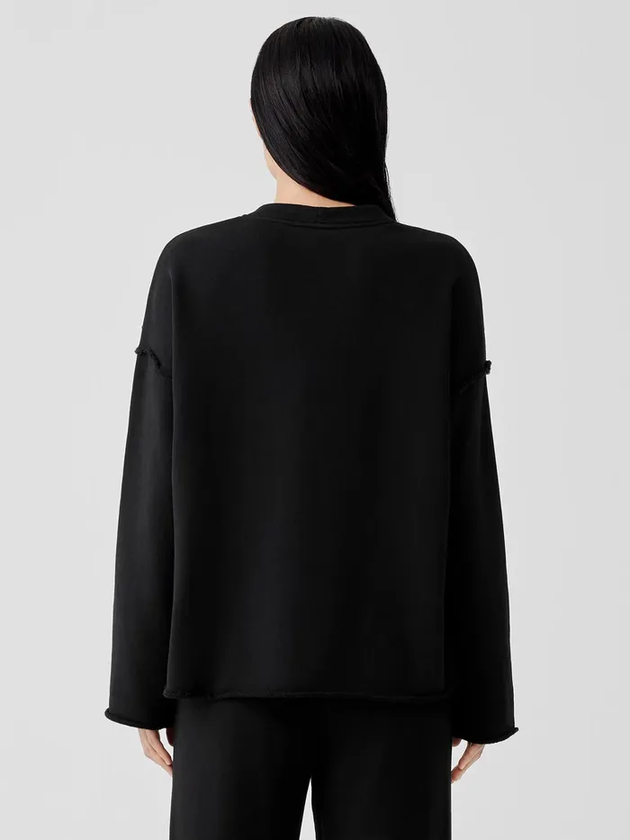 Organic Cotton French Terry BoxTop Black Women Eileen Fisher Tops and Tees