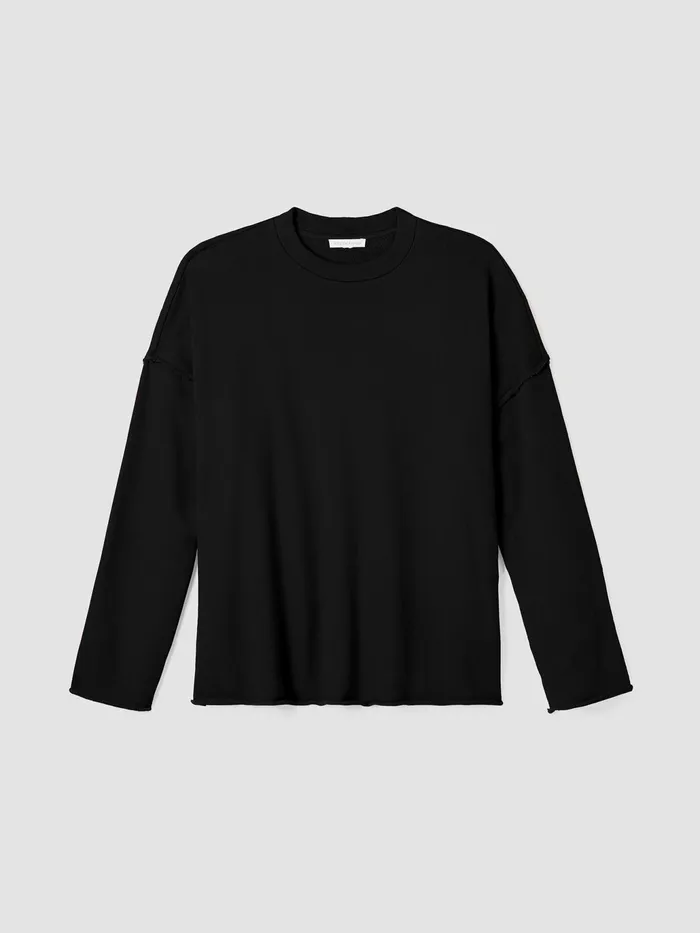 Organic Cotton French Terry BoxTop Black Women Eileen Fisher Tops and Tees