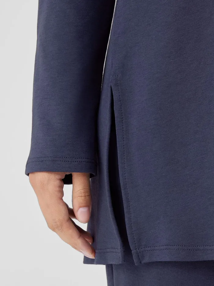 Organic Cotton Interlock Long Sleep Top Indigo Women Eileen Fisher Sleepwear