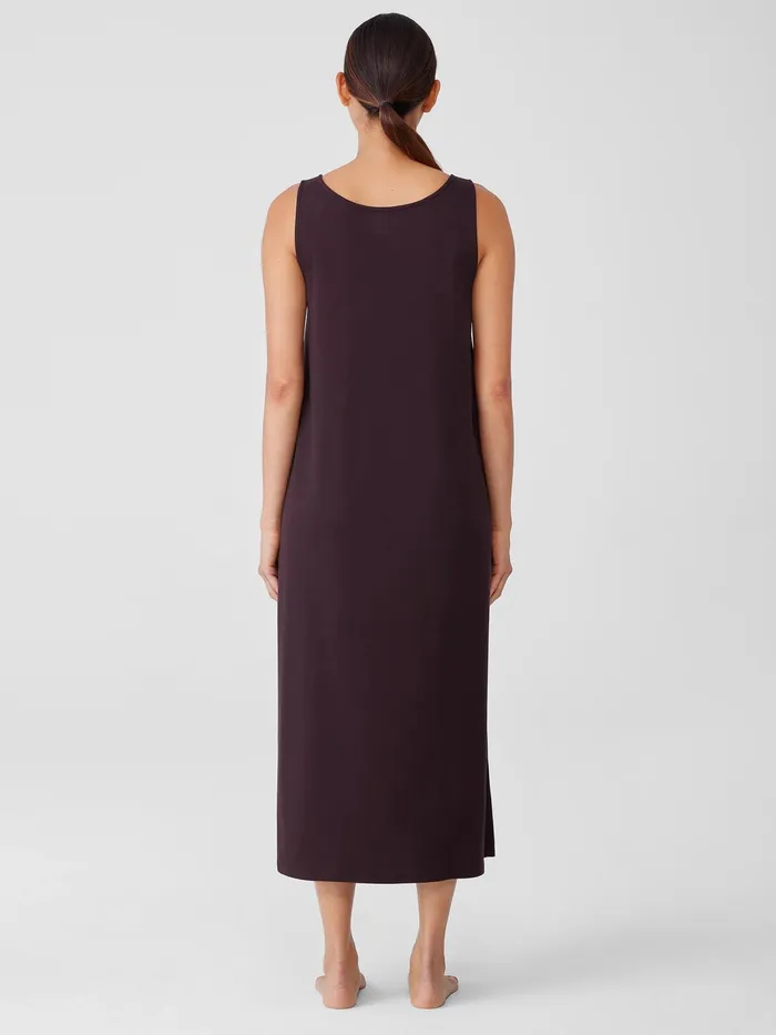 Organic Cotton Interlock Tank Sleep Dress Cassis Women Eileen Fisher Sleepwear