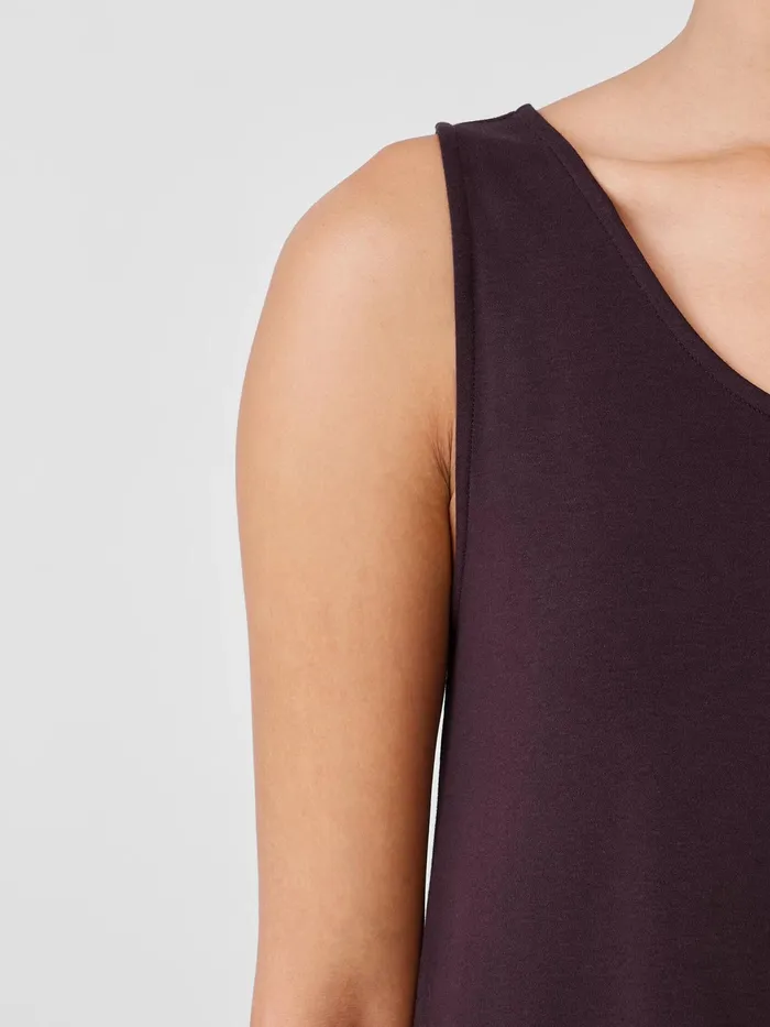 Organic Cotton Interlock Tank Sleep Dress Cassis Women Eileen Fisher Sleepwear