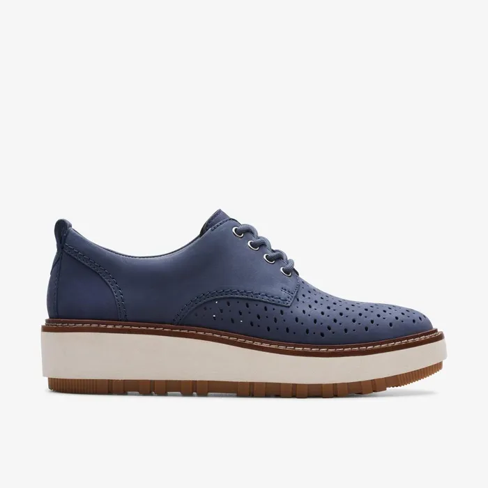 Orianna Move Navy Nubuck Women Clarks Platforms