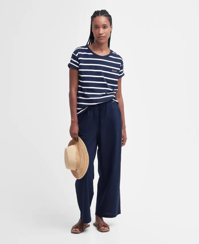 Otterburn Stripe TShirt Navywhite Stripe Women Barbour TShirts
