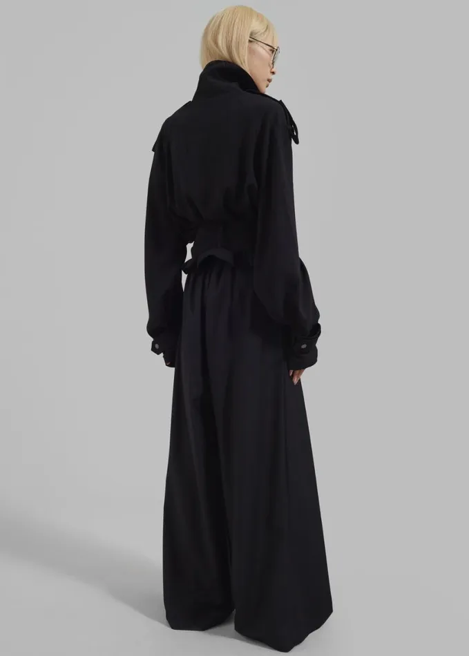 Outerwear Women The Frankie Shop Faven Cropped Trench 8211 Black