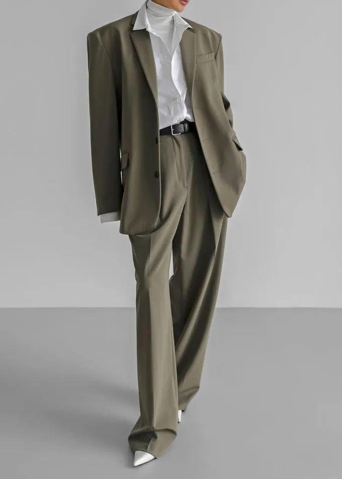 Outerwear Women The Frankie Shop Tansy Oversized Blazer 8211 Olive