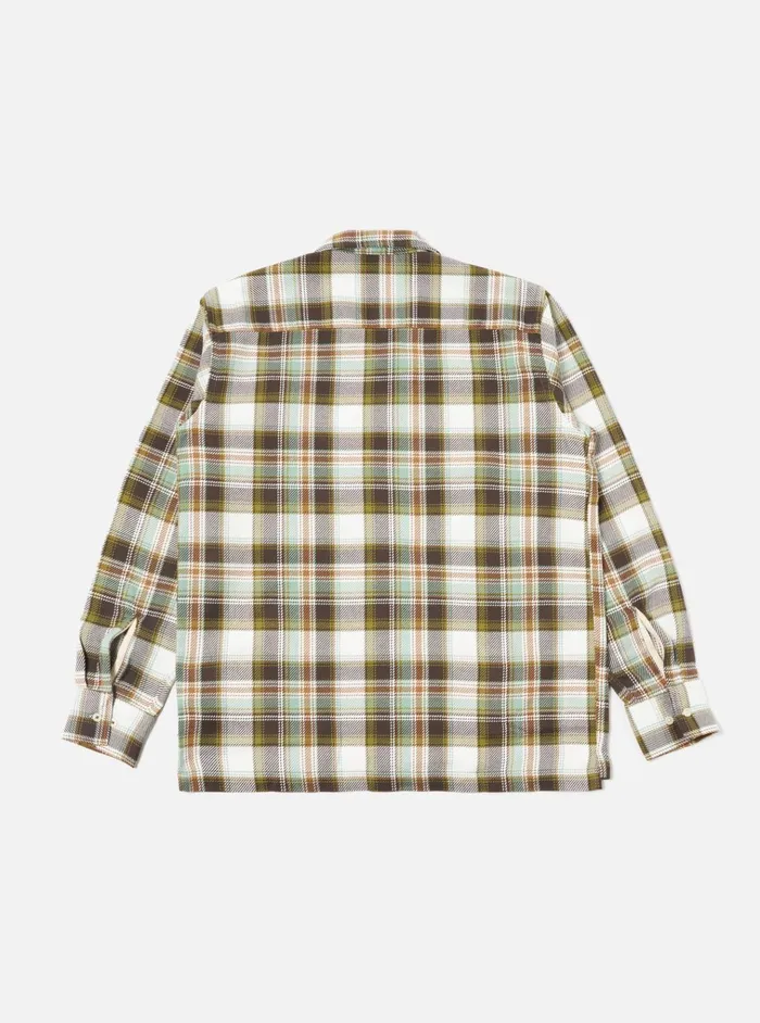 Overshirts Men Universal Works Universal Works LS Camp Shirt In Pistachio Tahoe Check