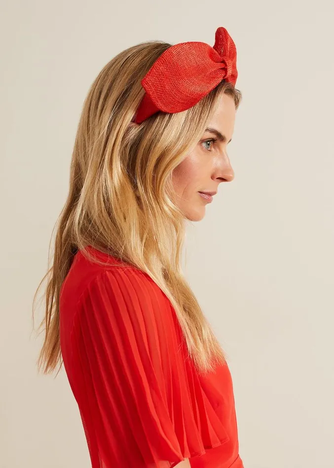 Padded Bow Headband Orange Women Phase Eight Headbands