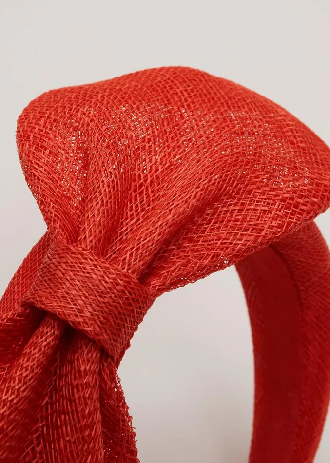 Padded Bow Headband Orange Women Phase Eight Headbands