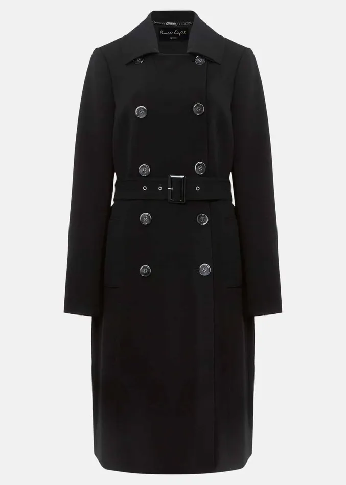 Petite Layana Black Smart Trench Coat Black Women Phase Eight Coats