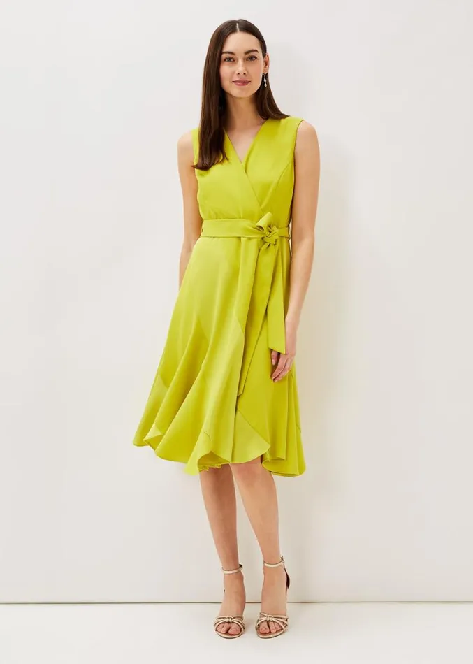 Philis Panelled Dress Lime Women Phase Eight Dresses