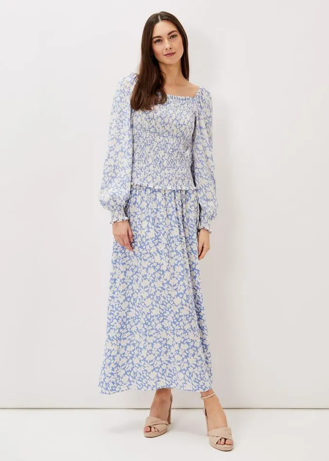 Phillipa Floral Print CoOrd Skirt Powder Blueivory Women Phase Eight Skirts