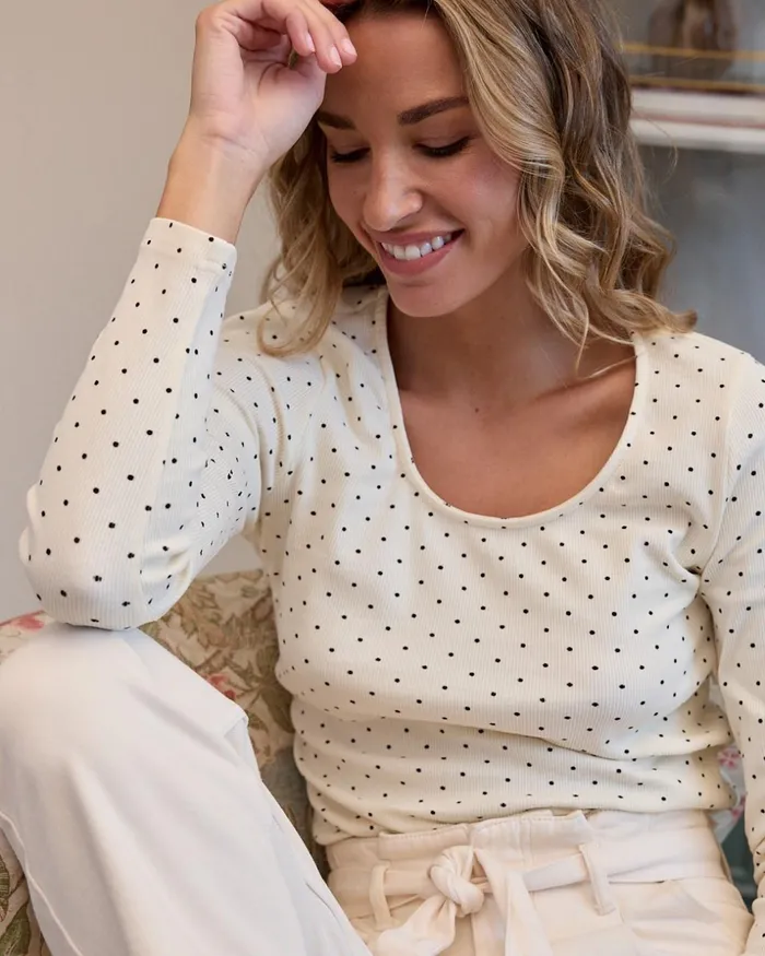 Polin Et Moi Alika Polka Dots TShirt Raw Women TShirts And Tops Polin Et Moi Alika Polka Dots TShirt Raw Women TShirts And Tops