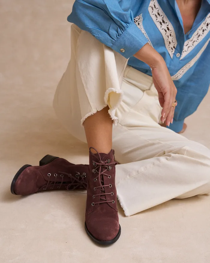 Polin Et Moi Ankle Boots Cords Kila Garnet Women Ankle Boots Polin Et Moi Ankle Boots Cords Kila Garnet Women Ankle Boots