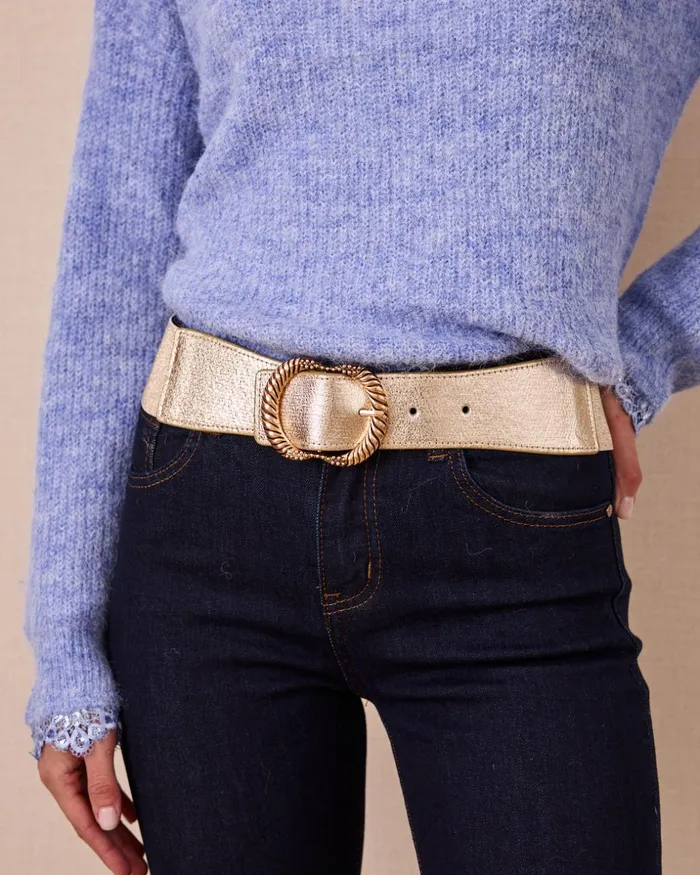 Polin Et Moi Atenea Metallic Belt Gold Women Belts