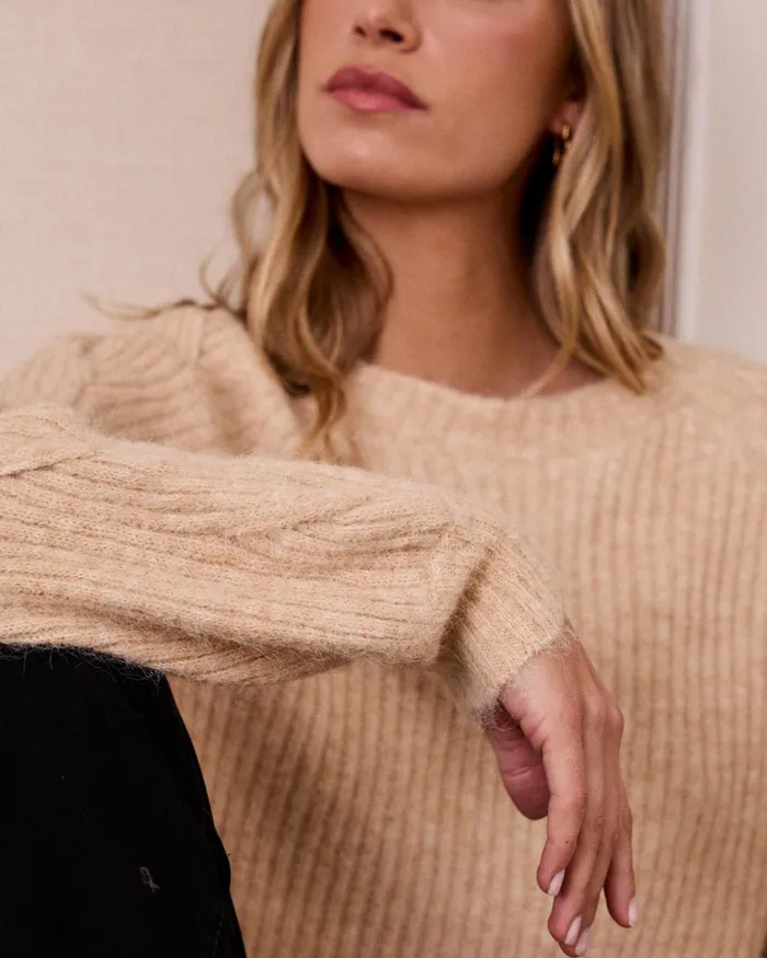 Polin Et Moi Bavaria Braided Sweater Beige Women Cardigans And Sweaters Polin Et Moi Bavaria Braided Sweater Beige Women Cardigans And Sweaters