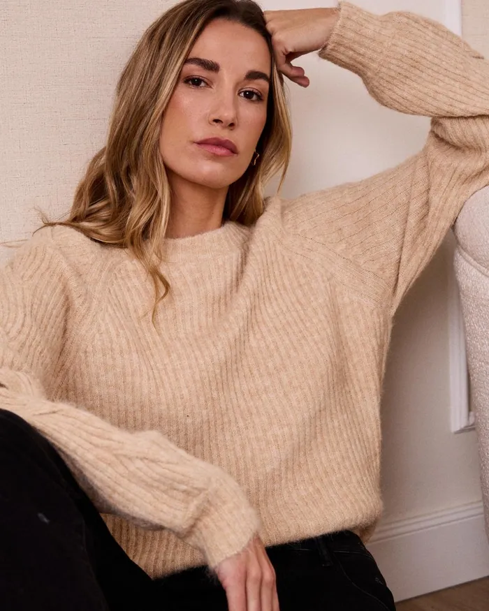 Polin Et Moi Bavaria Braided Sweater Beige Women Cardigans And Sweaters Polin Et Moi Bavaria Braided Sweater Beige Women Cardigans And Sweaters