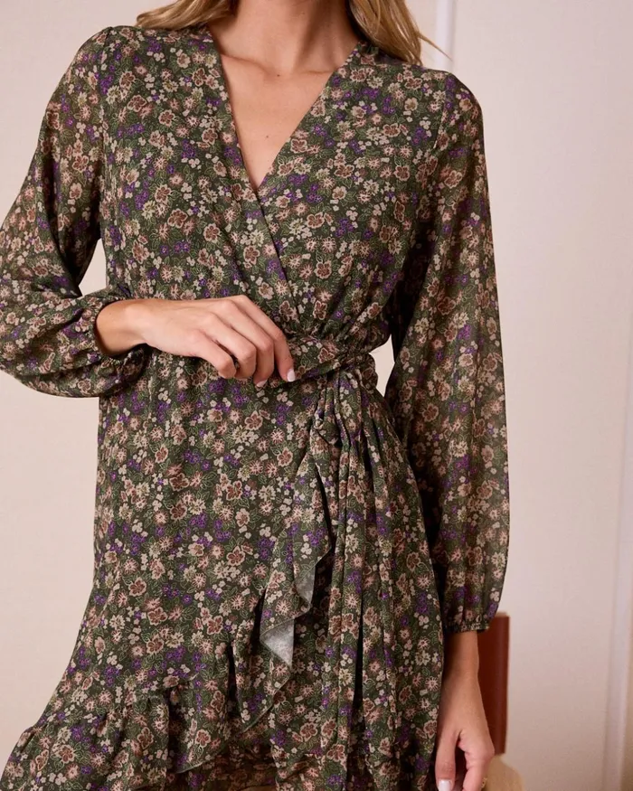 Polin Et Moi Carnation Flowers Dress Green Forest Women Dresses And Jumpsuits Polin Et Moi Carnation Flowers Dress Green Forest Women Dresses And Jumpsuits