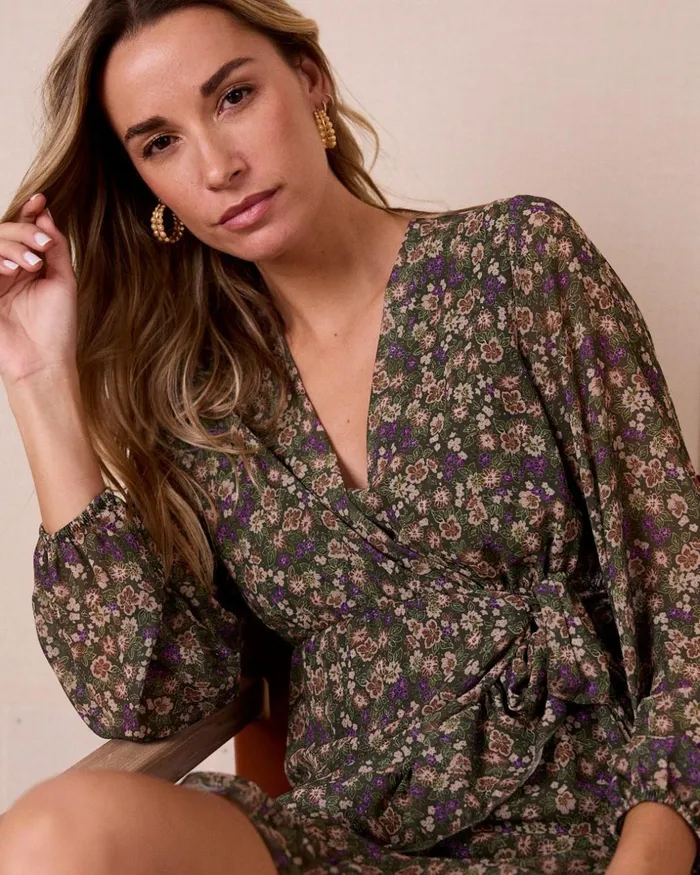 Polin Et Moi Carnation Flowers Dress Green Forest Women Dresses And Jumpsuits Polin Et Moi Carnation Flowers Dress Green Forest Women Dresses And Jumpsuits