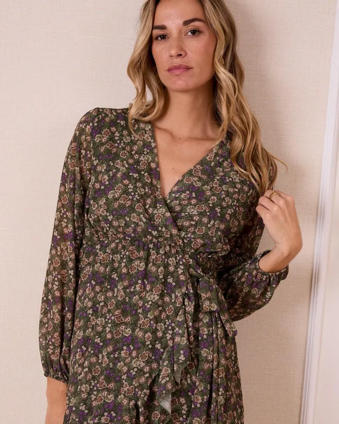 Polin Et Moi Carnation Flowers Dress Green Forest Women Dresses And Jumpsuits Polin Et Moi Carnation Flowers Dress Green Forest Women Dresses And Jumpsuits