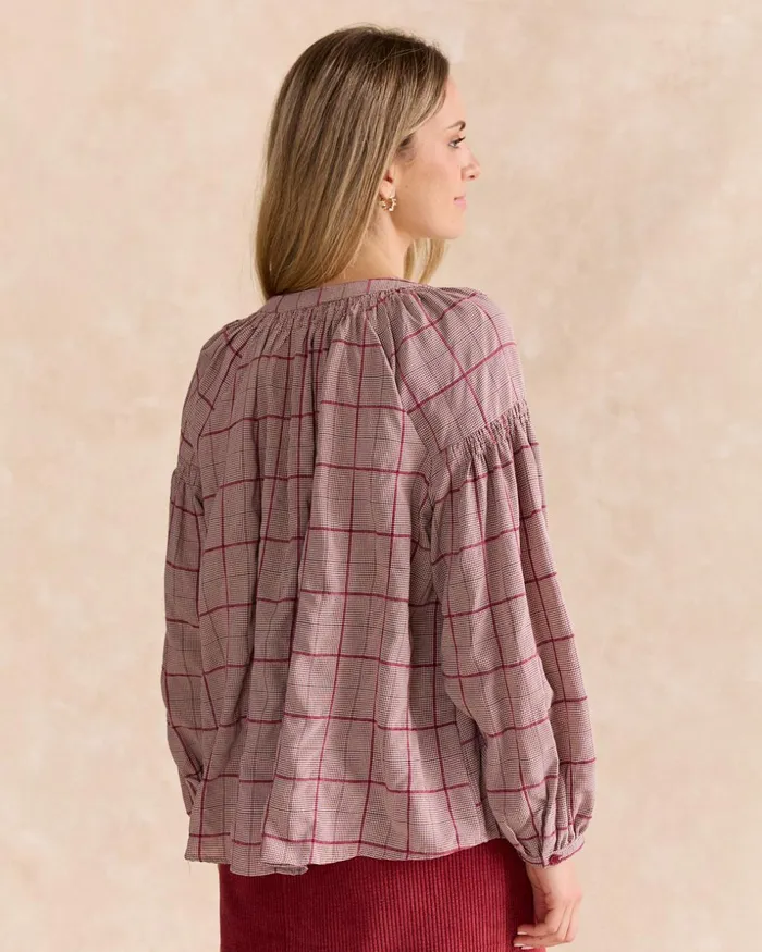 Polin Et Moi Clementine Vichy Blouse Cherry Women Blouses And Shirts Polin Et Moi Clementine Vichy Blouse Cherry Women Blouses And Shirts