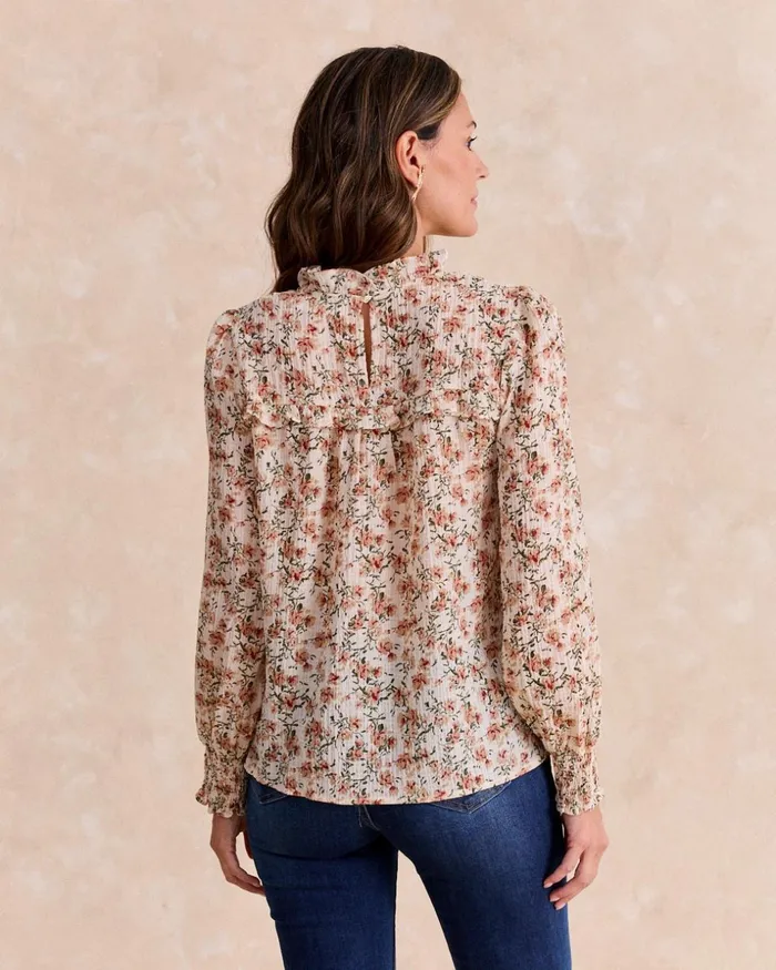 Polin Et Moi Dorotea Floral Blouse Beige Women Blouses And Shirts Polin Et Moi Dorotea Floral Blouse Beige Women Blouses And Shirts