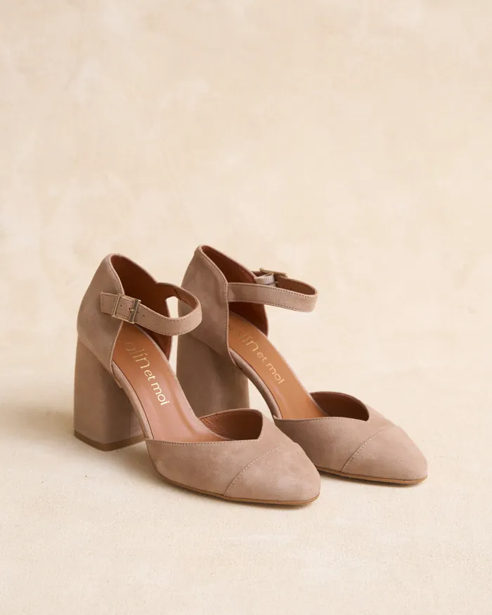 Polin Et Moi Mary Jane Belinda Heel Taupe Women Heels