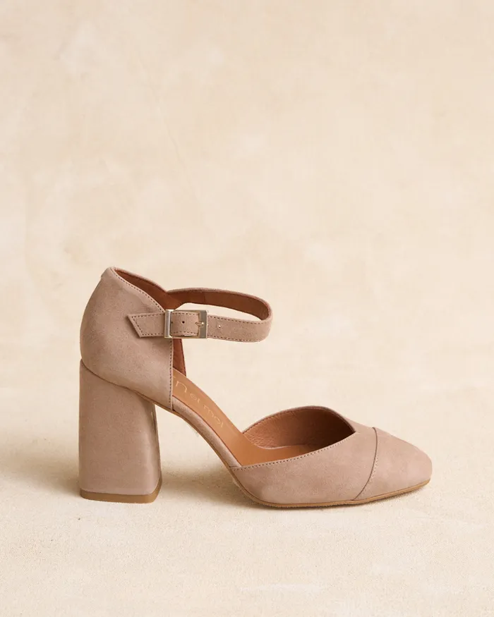 Polin Et Moi Mary Jane Belinda Heel Taupe Women Heels Polin Et Moi Mary Jane Belinda Heel Taupe Women Heels