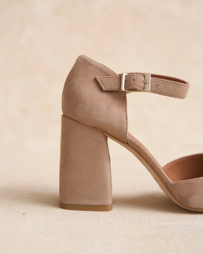 Polin Et Moi Mary Jane Belinda Heel Taupe Women Heels Polin Et Moi Mary Jane Belinda Heel Taupe Women Heels