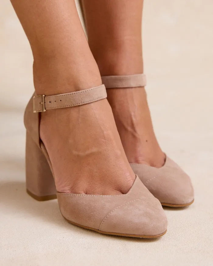 Polin Et Moi Mary Jane Belinda Heel Taupe Women Heels Polin Et Moi Mary Jane Belinda Heel Taupe Women Heels