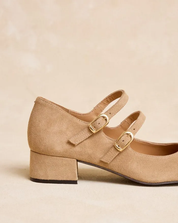 Polin Et Moi Mary Jane Farmina Buckle Camel Women Heels Polin Et Moi Mary Jane Farmina Buckle Camel Women Heels