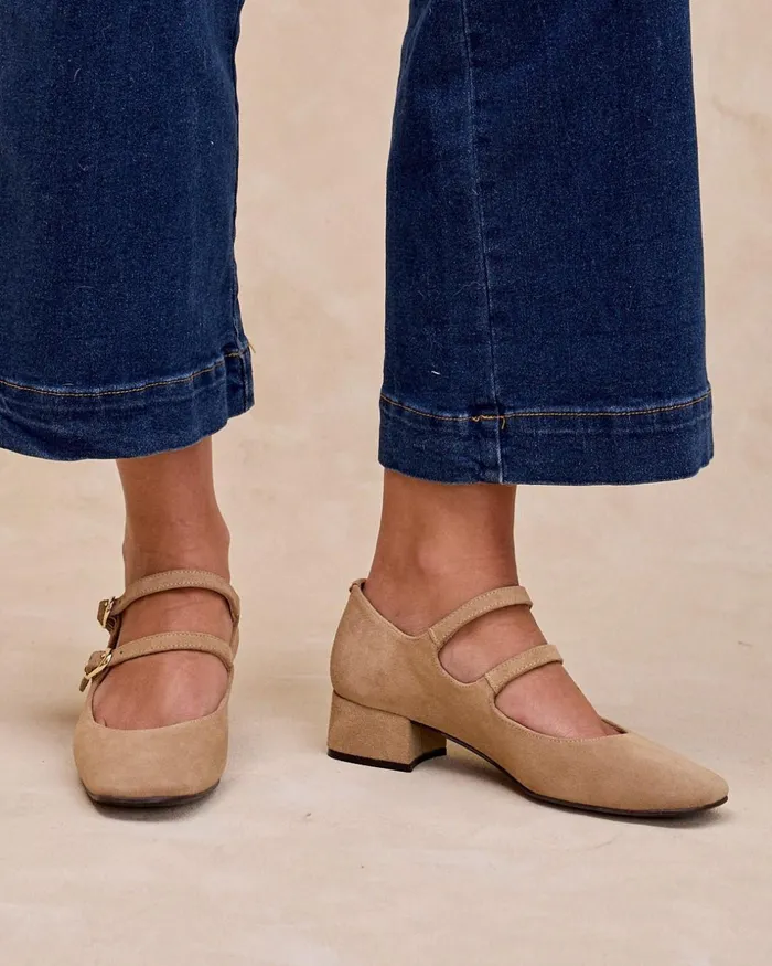 Polin Et Moi Mary Jane Farmina Buckle Camel Women Heels Polin Et Moi Mary Jane Farmina Buckle Camel Women Heels