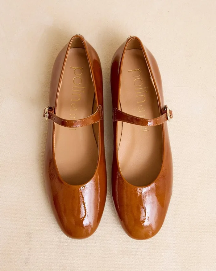 Polin Et Moi Merceditas Purea Leather Leather Women Flats