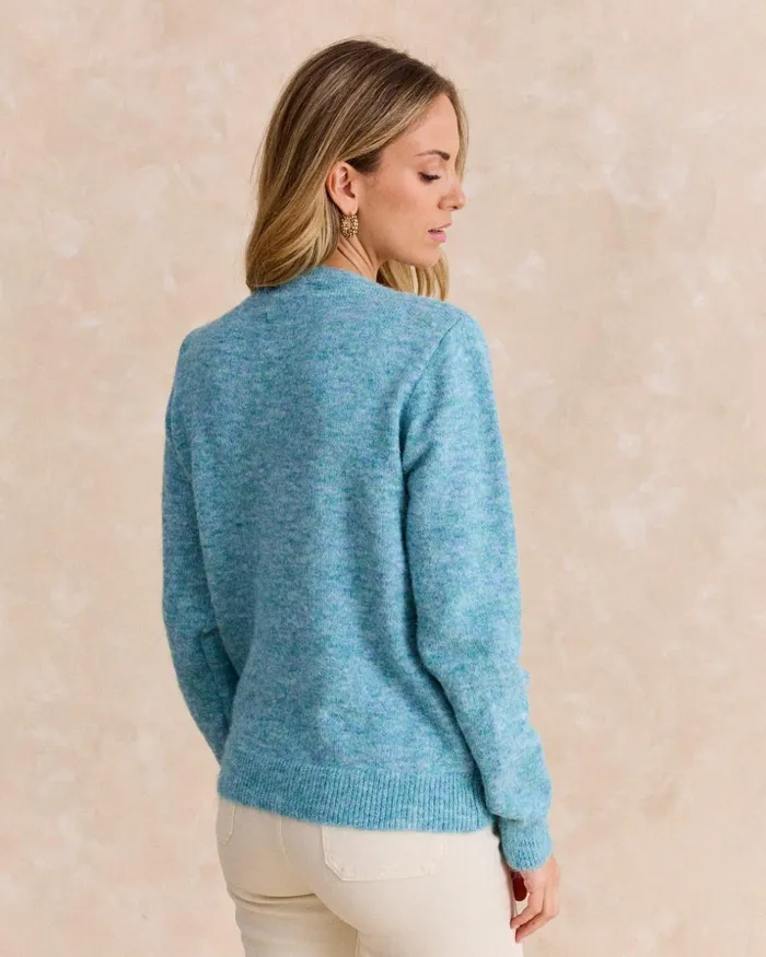 Polin Et Moi Petunia Knitted Cardigan Turquoise Women Cardigans And Sweaters Polin Et Moi Petunia Knitted Cardigan Turquoise Women Cardigans And Sweaters