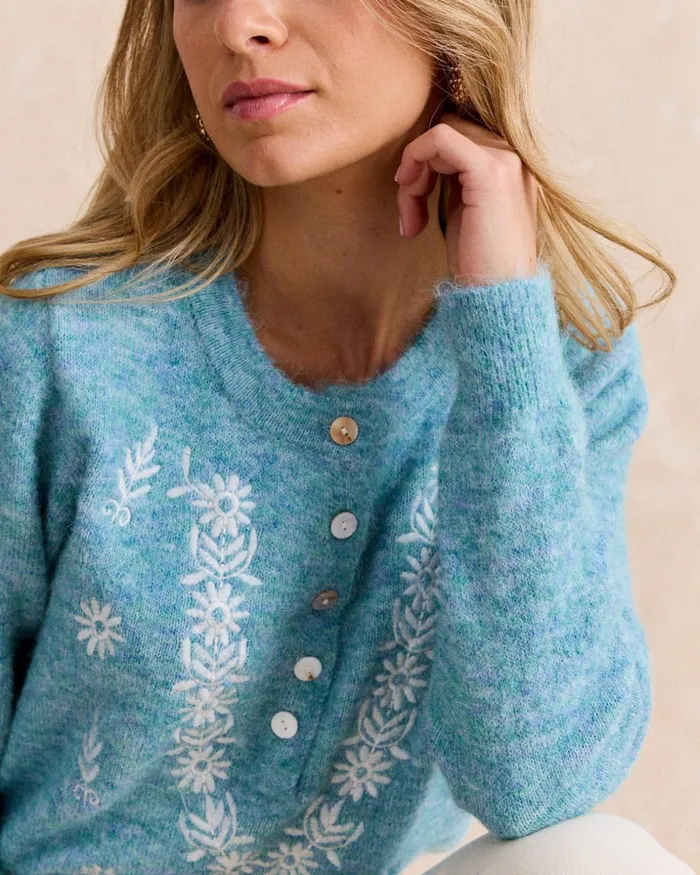 Polin Et Moi Petunia Knitted Cardigan Turquoise Women Cardigans And Sweaters Polin Et Moi Petunia Knitted Cardigan Turquoise Women Cardigans And Sweaters