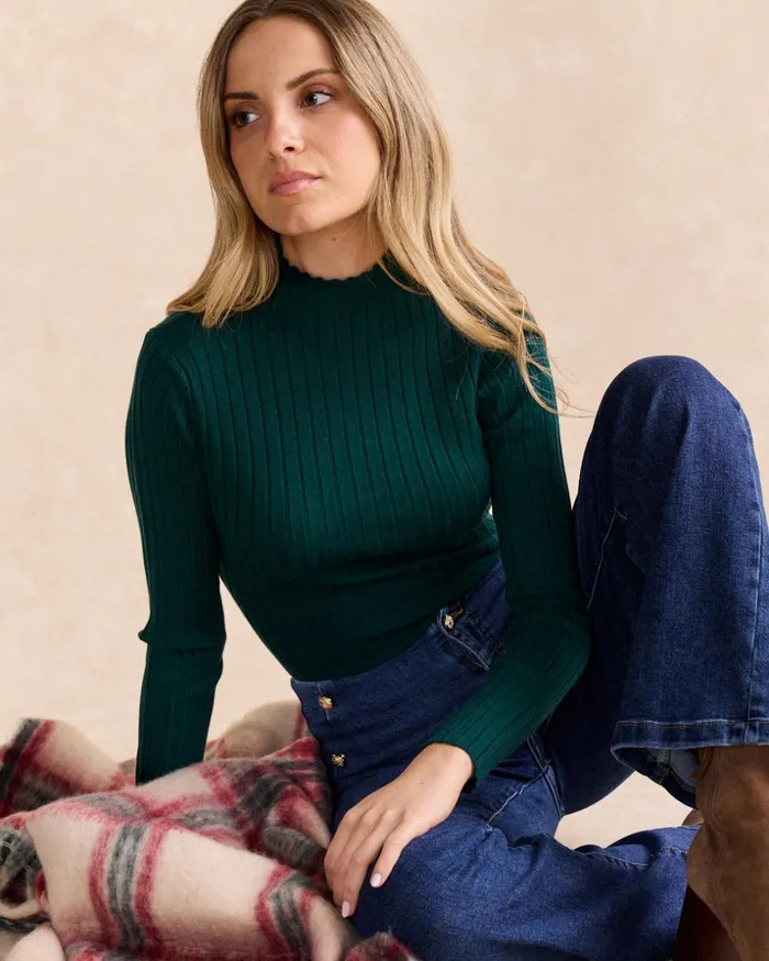 Polin Et Moi Sweater Knitted Renata Green Forest Women Cardigans And Sweaters Polin Et Moi Sweater Knitted Renata Green Forest Women Cardigans And Sweaters