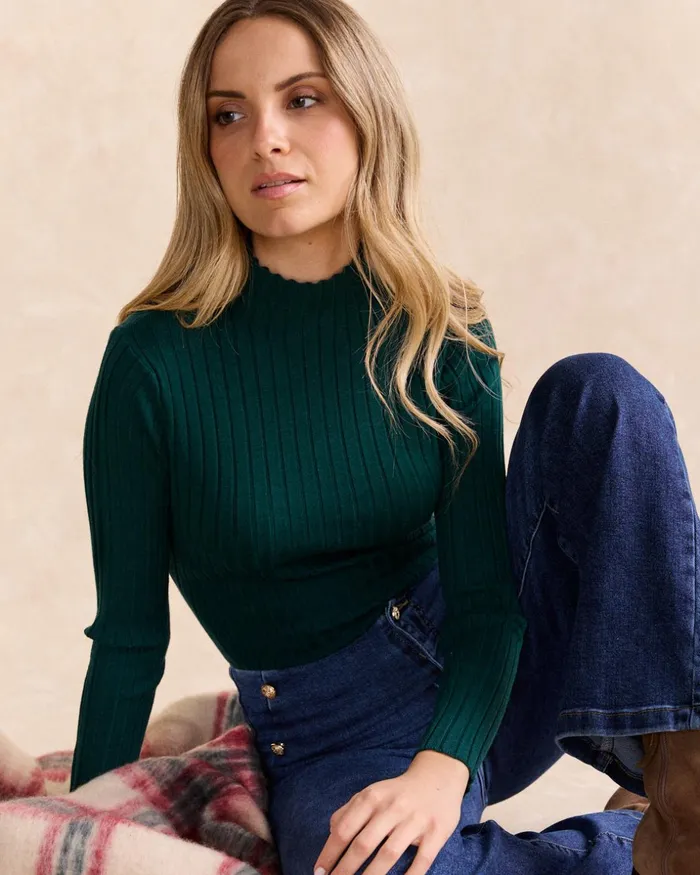 Polin Et Moi Sweater Knitted Renata Green Forest Women Cardigans And Sweaters Polin Et Moi Sweater Knitted Renata Green Forest Women Cardigans And Sweaters
