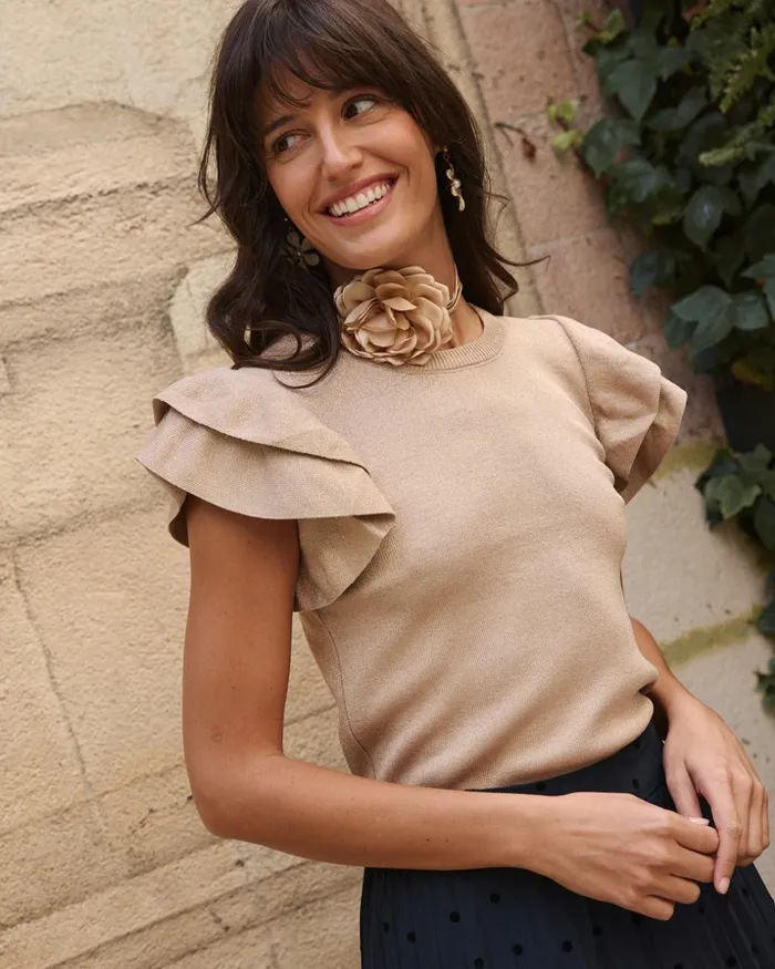 Polin Et Moi Top Knitted Anastasia Beige Women TShirts And Tops Polin Et Moi Top Knitted Anastasia Beige Women TShirts And Tops