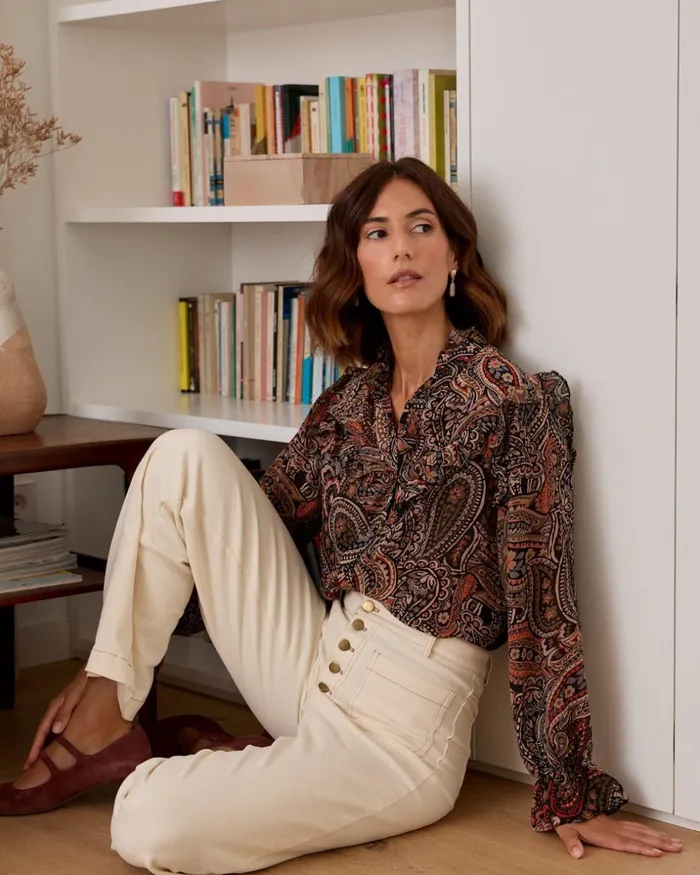 Polin Et Moi Vesta Printed Blouse Black Women Blouses And Shirts Polin Et Moi Vesta Printed Blouse Black Women Blouses And Shirts