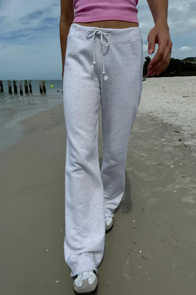 Rainey Sweatpants Light Silver Women Brandy Melville Sweatpants and Sweatshirts