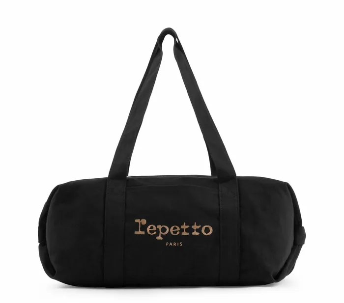 Repetto Womens Sports Bags Cotton Duffle Bag Size M Black Gift for Friend