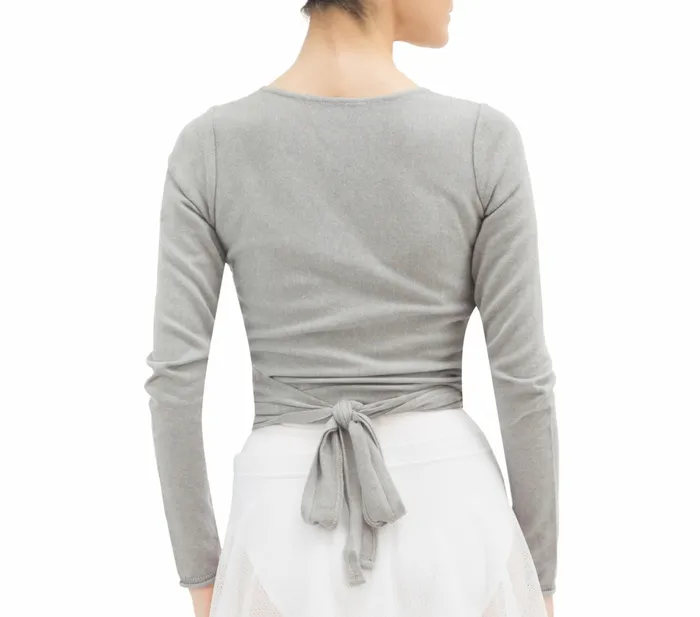 Repetto Womens WarmUp Long Sleeved WrapOver Mouse Grey