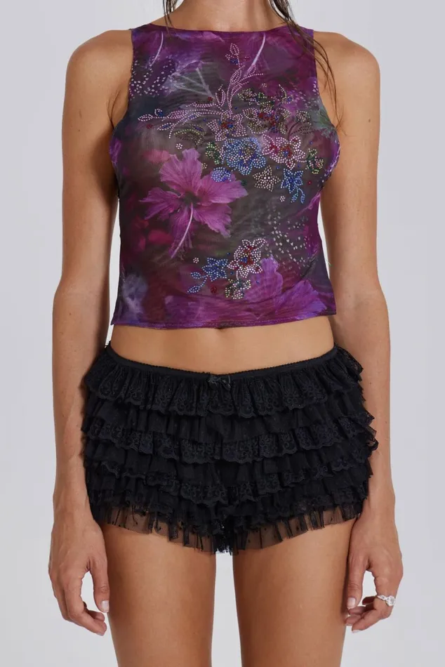 Rhea Lace Bloomer Shorts Black Women Jaded London Shorts and Jorts