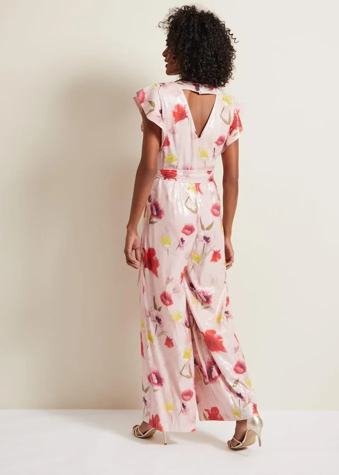Rhiannon Sequin Printed Jumpsuit Multicoloured Women Phase Eight Dresses
