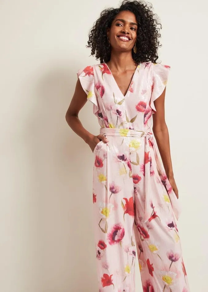 Rhiannon Sequin Printed Jumpsuit Multicoloured Women Phase Eight Dresses