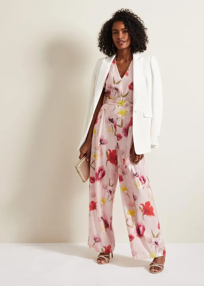 Rhiannon Sequin Printed Jumpsuit Multicoloured Women Phase Eight Dresses